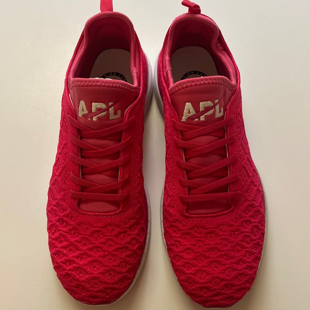 APL 10 / 43 men’s TechLoom phantom sneaker pink red with white sole worn 2 times